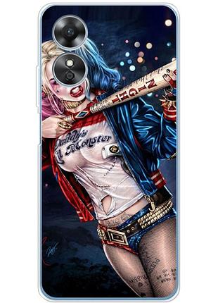 Чехол силиконовый с картинкой на oppo a17 (харли квинн, harley quinn)