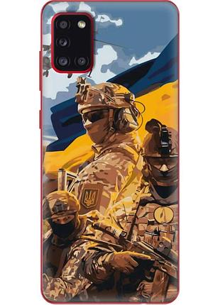 Чехол силиконовый с картинкой на samsung galaxy a31 (a315) (патриотический, воины всу)