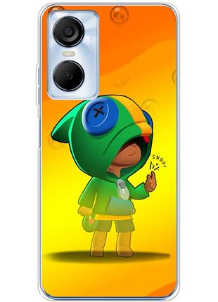 Чехол силиконовый с картинкой на tecno pop 6 pro (бравл старс, brawl stars)