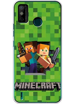 Чохол силіконовий з картинкою на tecno spark 6 go (майнкрафт, minecraft)