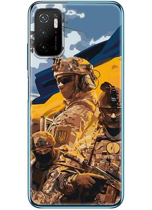 Чехол силиконовый с картинкой на xiaomi poco m3 pro (патриотический, воины всу)