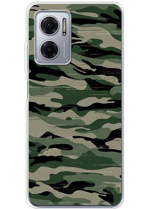 Чехол силиконовый с картинкой на xiaomi redmi note 11e (патриотический, камуфляж)