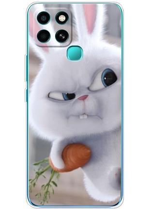 Чехол силиконовый с картинкой на infinix smart 6 (кролик снежок)