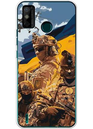 Чохол силіконовий з картинкою на tecno spark 6 go (патріотичний, воїни зсу)