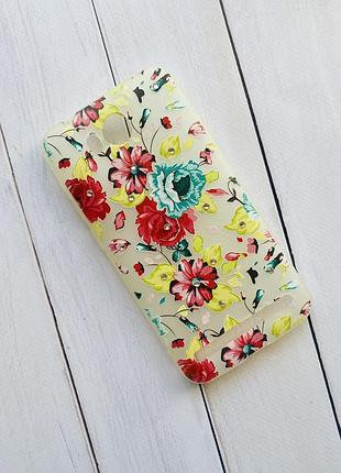Силиконовый матовый чехол, украшен камнями, для huawei y3-ii y3-2 красные пионы
