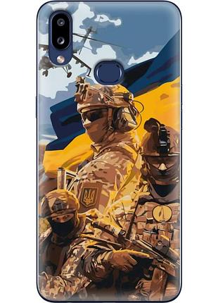 Чехол силиконовый с картинкой на samsung galaxy a10s (a107) (патриотический, воины всу)