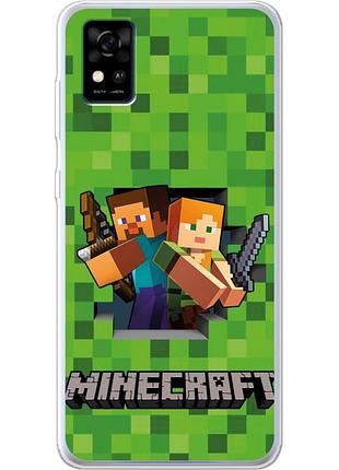 Чохол силіконовий з картинкою на zte blade a31 (майнкрафт, minecraft)