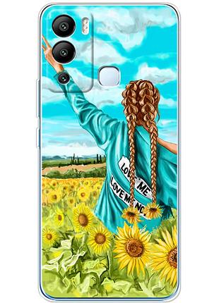 Чехол силиконовый с картинкой на infinix hot 12i (патриотический, девушка украинка)