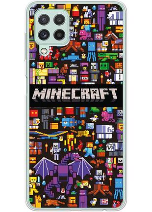 Чехол силиконовый с картинкой на samsung galaxy m32 (m325) (майнкрафт, minecraft)