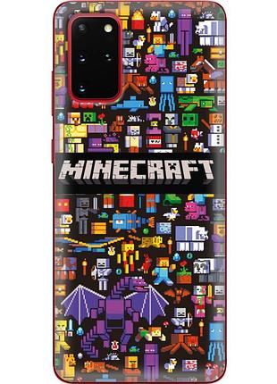 Чехол силиконовый с картинкой на samsung galaxy s20 plus (g985) (майнкрафт, minecraft)