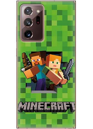 Чохол силіконовий з картинкою на samsung galaxy note 20 ultra (n985) (майнкрафт, minecraft)