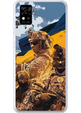 Чехол силиконовый с картинкой на zte blade a31 (патриотический, воины всу)