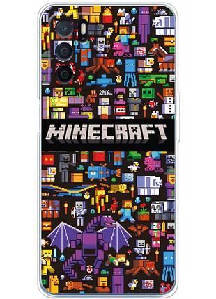 Чехол силиконовый с картинкой на oppo a16s (майнкрафт, minecraft)