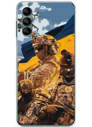Чехол силиконовый с картинкой на samsung galaxy a04s (a047) (патриотический, воины всу)