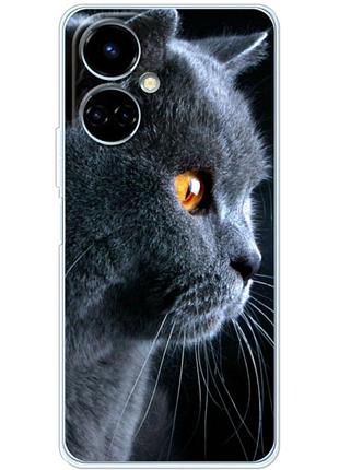 Чехол силиконовый с картинкой на tecno camon 19 (британский кот)