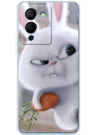 Чехол силиконовый с картинкой на infinix note 12 (g96) (кролик снежок)