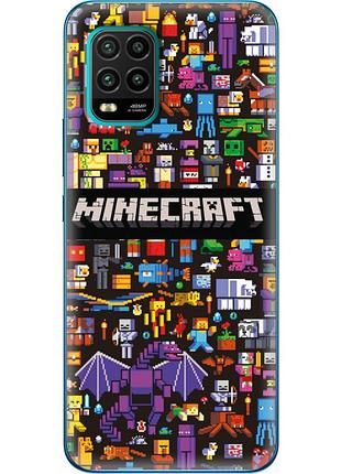 Чехол силиконовый с картинкой на xiaomi mi 10 lite (майнкрафт, minecraft)