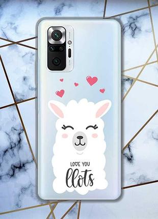 Прозрачный чехол для xiaomi redmi note 10 pro / note 10 pro max :: лама (принт 94)