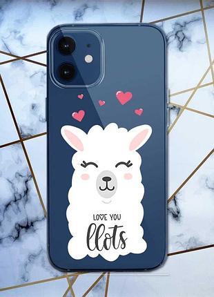 Прозрачный чехол на iphone 12 mini :: лама (принт 94)