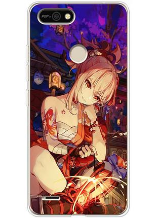 Чехол силиконовый с картинкой на tecno pop 2f (аниме, anime)