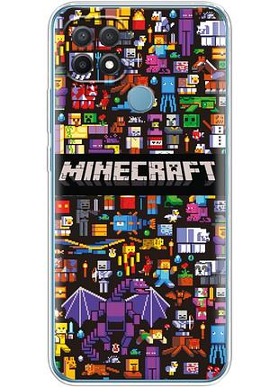 Чохол силіконовий з картинкою на oppo a15 (майнкрафт, minecraft)