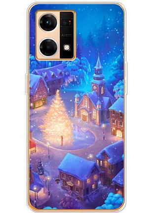 Чехол силиконовый с картинкой на oppo reno 7 4g (новогодний)