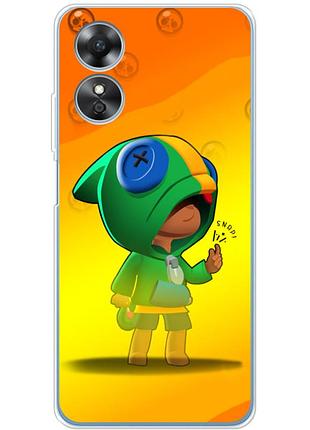 Чехол силиконовый с картинкой на oppo a17 (бравл старс, brawl stars)