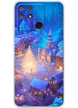 Чехол силиконовый с картинкой на realme narzo 50a (новогодний)