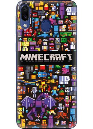 Чохол силіконовий з картинкою на samsung galaxy m20 (m205) (майнкрафт, minecraft)