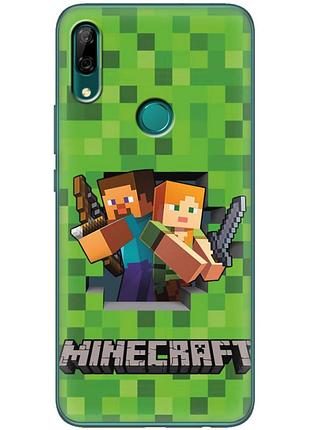 Чехол силиконовый с картинкой на huawei p smart z (майнкрафт, minecraft)