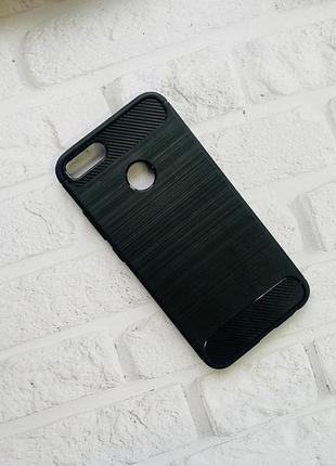 Силиконовый чехол с карбоновым верхом и низом для xiaomi redmi a1 / 5x черный