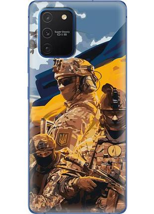 Чохол силіконовий з картинкою на samsung galaxy s10 lite (g770) (патріотичний, воїни зсу)
