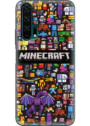 Чехол силиконовый с картинкой на huawei honor 20 pro (майнкрафт, minecraft)