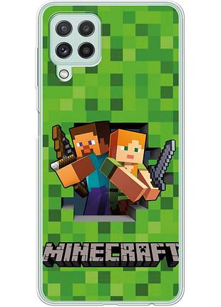 Чехол силиконовый с картинкой на samsung galaxy m32 (m325) (майнкрафт, minecraft)