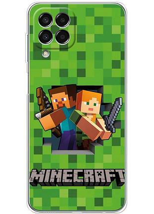 Чехол силиконовый с картинкой на samsung galaxy m33 5g (m336) (майнкрафт, minecraft)