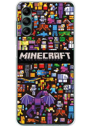 Чехол силиконовый с картинкой на samsung galaxy a04s (a047) (майнкрафт, minecraft)