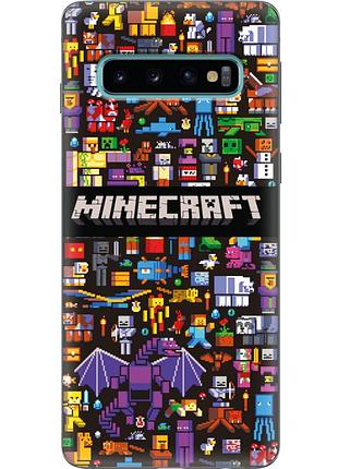 Чехол силиконовый с картинкой на samsung galaxy s10 (g973) (майнкрафт, minecraft)