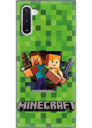 Чохол силіконовий з картинкою на samsung galaxy note 10 (n970) (майнкрафт, minecraft)