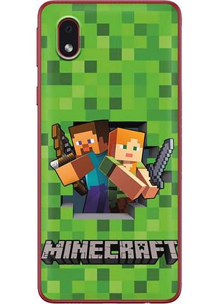 Чехол силиконовый с картинкой на samsung galaxy a01 core (a013) (майнкрафт, minecraft)