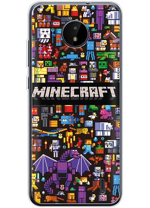 Чохол силіконовий з картинкою на nokia c10 (майнкрафт, minecraft)