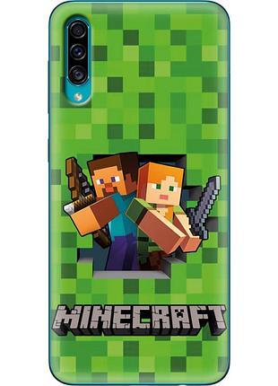 Чехол силиконовый с картинкой на samsung galaxy a30s (a307) (майнкрафт, minecraft)