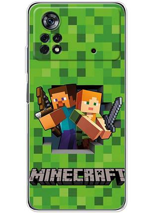 Чохол силіконовий з картинкою на xiaomi poco x4 pro 5g (майнкрафт, minecraft)