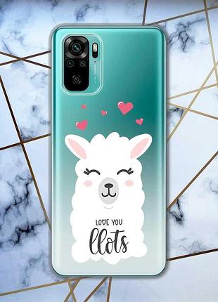 Прозрачный чехол на xiaomi redmi note 10 / note 10s :: лама (принт 94)