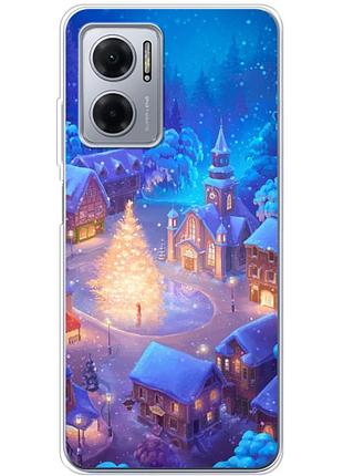 Чехол силиконовый с картинкой на xiaomi redmi note 11e (новогодний)