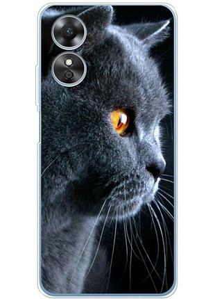 Чехол силиконовый с картинкой на oppo a17 (британский кот)