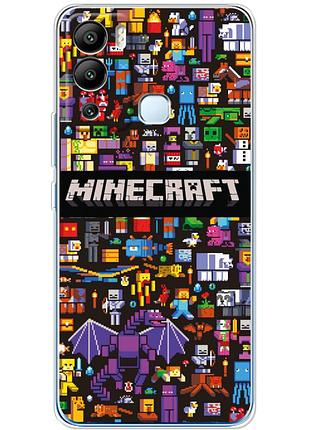 Чехол силиконовый с картинкой на infinix hot 12i (майнкрафт, minecraft)