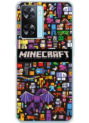 Чохол силіконовий з картинкою на oppo a77 (майнкрафт, minecraft)