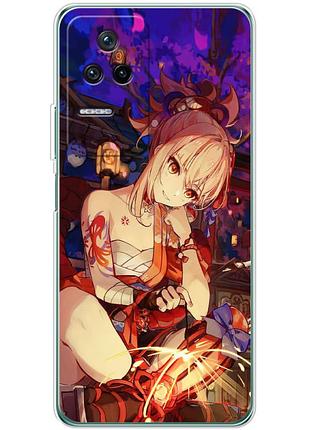 Чехол силиконовый с картинкой на xiaomi poco f4 (аниме, anime)