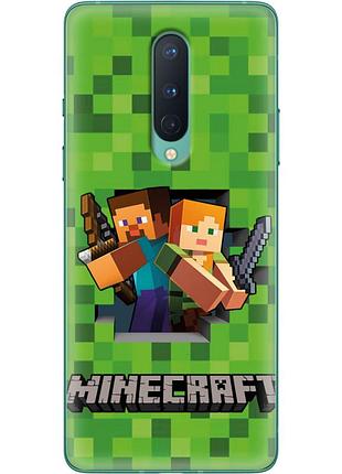 Чохол силіконовий з картинкою на oneplus 8 (майнкрафт, minecraft)