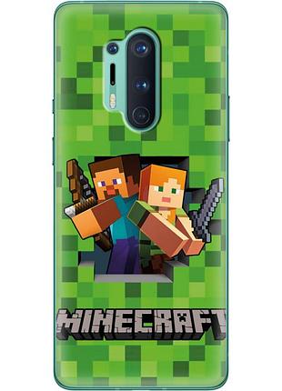Чехол силиконовый с картинкой на oneplus 8 pro (майнкрафт, minecraft)